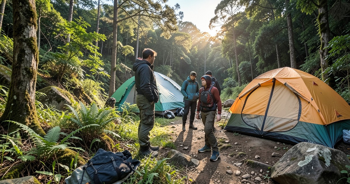 Turismo de aventura com acampamento